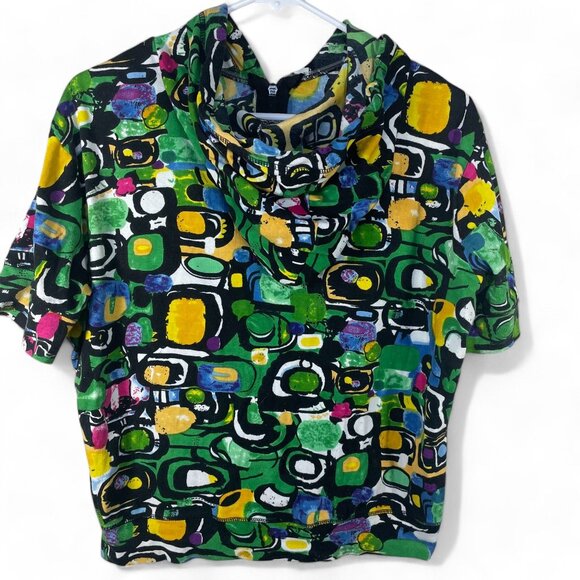 Phool Colorful Abstract Print Hoodie Top Jacket Women's SZ XL Y2K Artsy Graphic - Picture 5 of 10